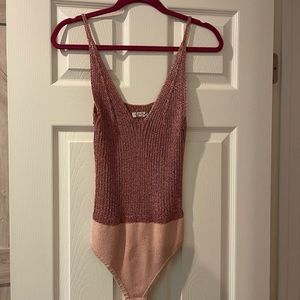 Shimmery pink leotard